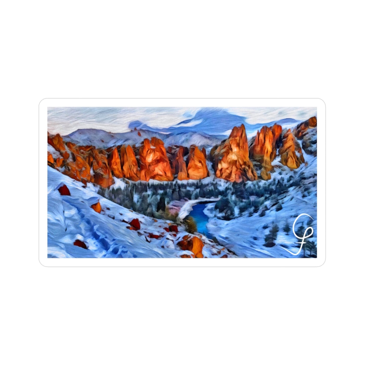 Snowy Smith Rock Vinyl Sticker