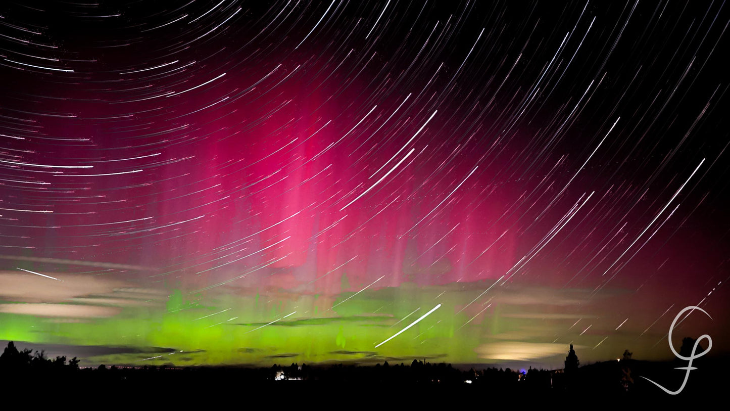 Star Trails over Aurora